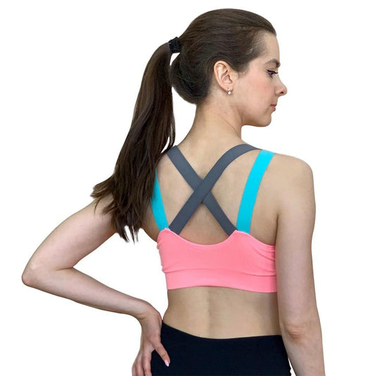 Cross Straps Push Up Sports Bra