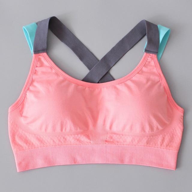 Cross Straps Push Up Sports Bra
