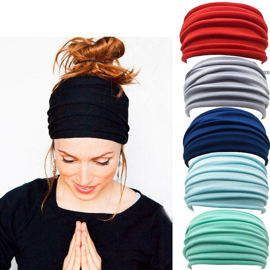 Nonslip Elastic Folds Yoga Hairband